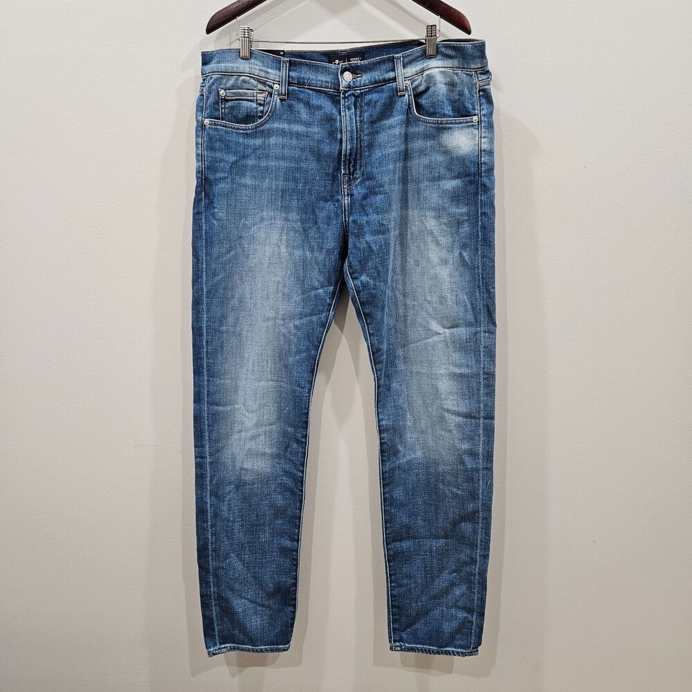 7 For all Mankind Mens Ryley Series 7 Denim Jeans Blue Size 38 Skinny Fit Casual